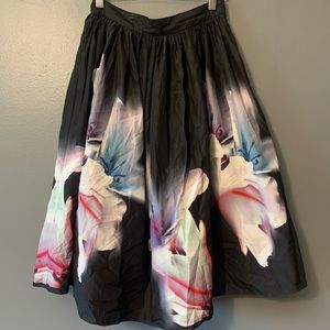 High waist full midi skirt